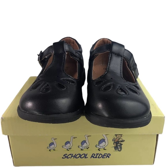 SCHOOL RIDER JACKIE School Shoes Girl Black Size 8 Metal pin closure - Picture 10 of 12